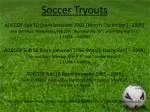Soccer Tryouts - slide 1
