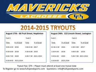 2014-2015 TRYOUTS