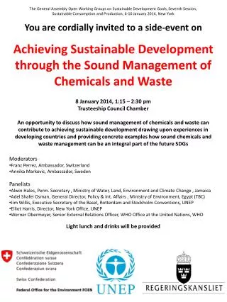 Achieving Sustainable Development through the Sound Management of Chemicals and Waste