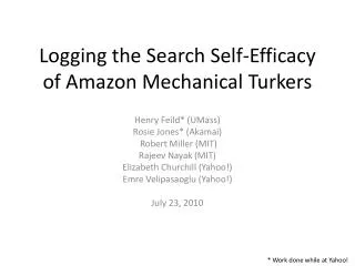 Logging the Search Self-Efficacy of Amazon Mechanical Turkers