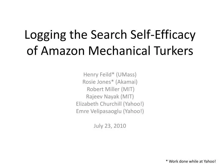 logging the search self efficacy of amazon mechanical turkers