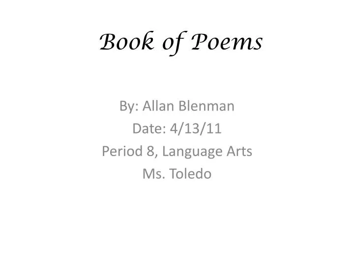 book of poems