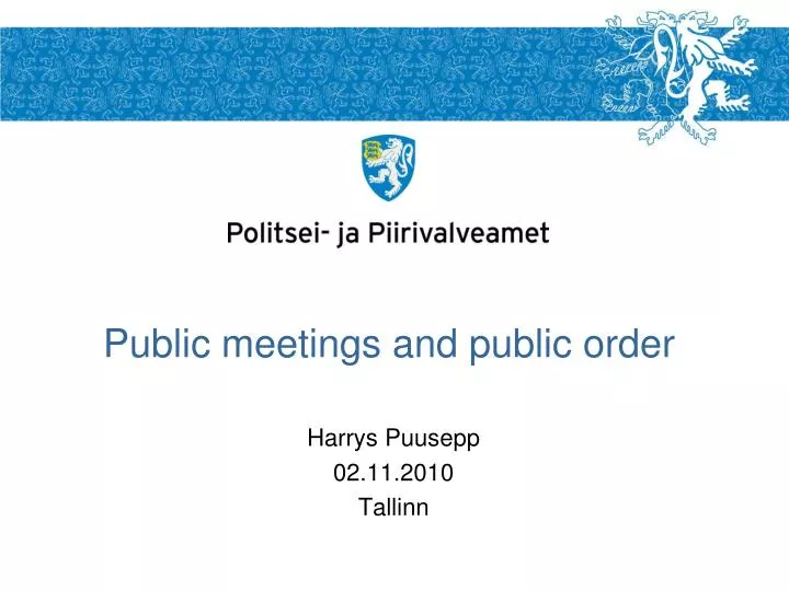 public meetings and public order