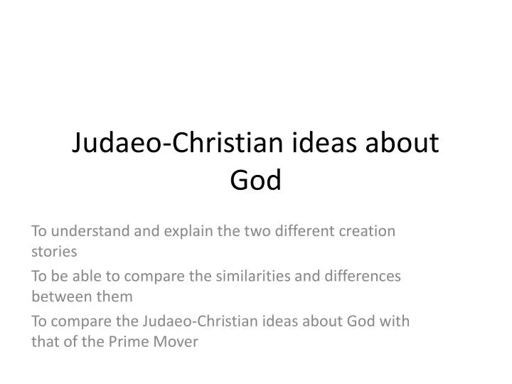 judaeo christian ideas about god