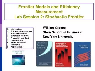 Frontier Models and Efficiency Measurement Lab Session 2: Stochastic Frontier