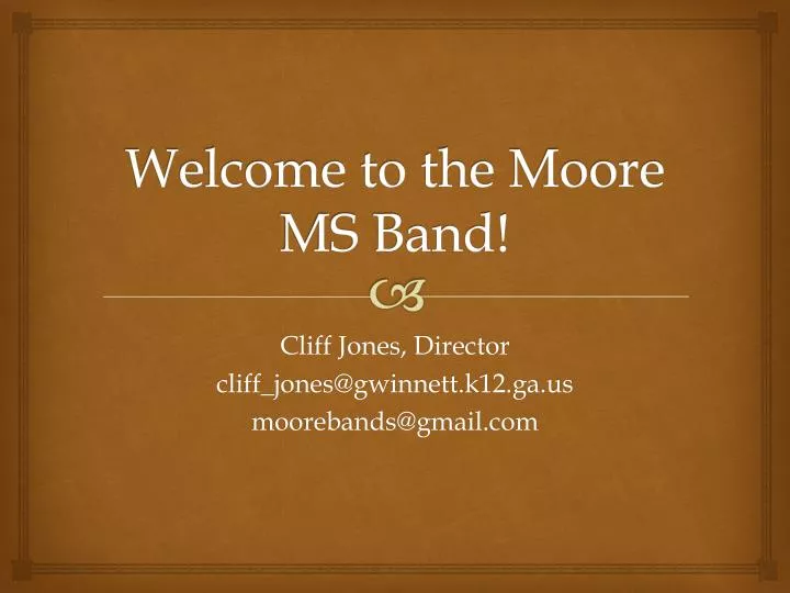 welcome to the moore ms band
