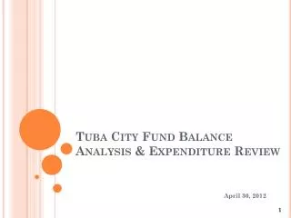 Tuba City Fund Balance Analysis &amp; Expenditure Review