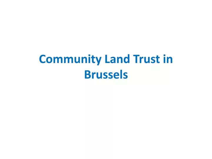 community land t rust in brussels