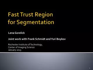Fast Trust Region for Segmentation