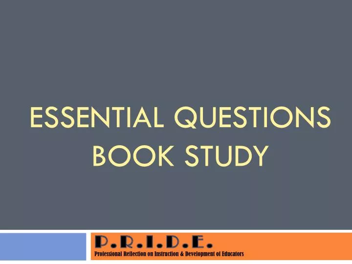 essential questions book study
