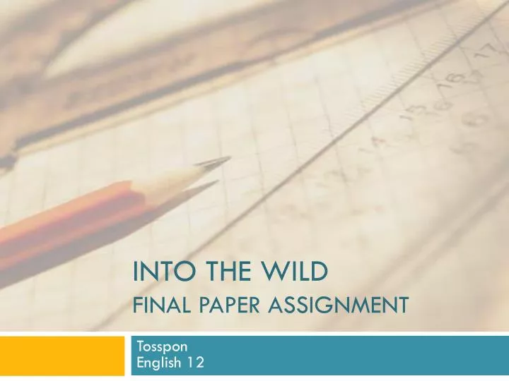 into the wild final paper assignment