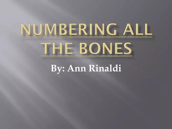 numbering all the bones