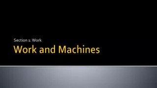 Work and Machines