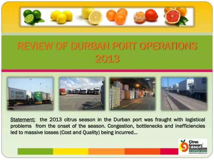 review of durban port operations 2013