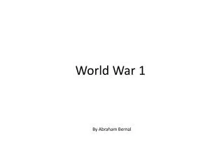 World War 1 ?