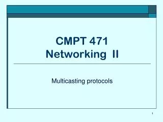 CMPT 471 Networking II