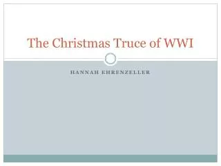 The Christmas Truce of WWI