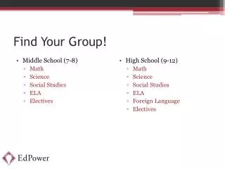 Find Your Group!