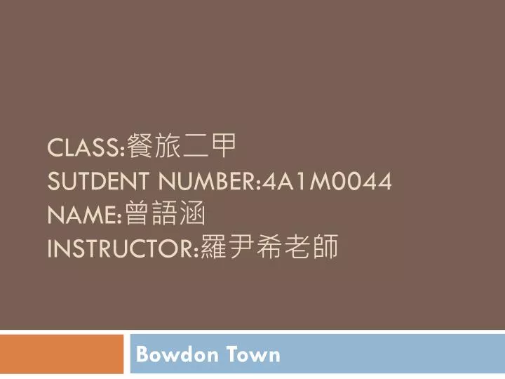 class sutdent number 4a1m0044 name instructor