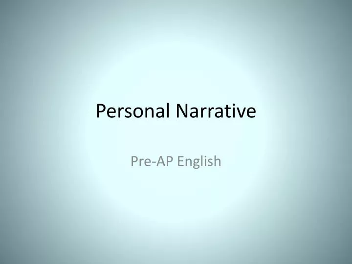 personal narrative