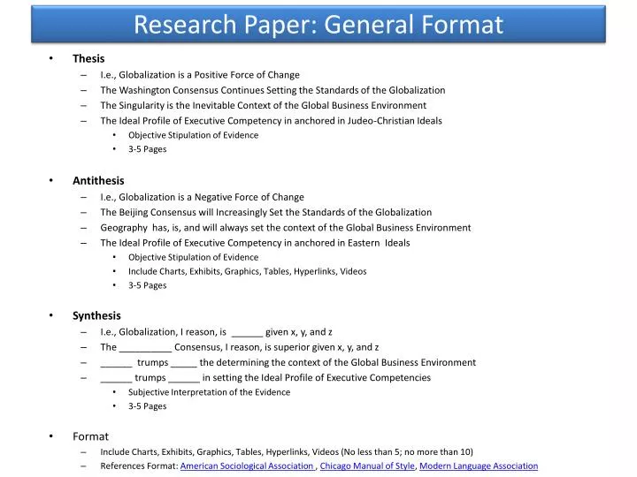 research paper general format