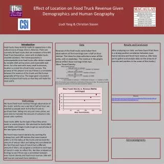 Effect of Location on Food Truck Revenue Given Demographics and Human Geography