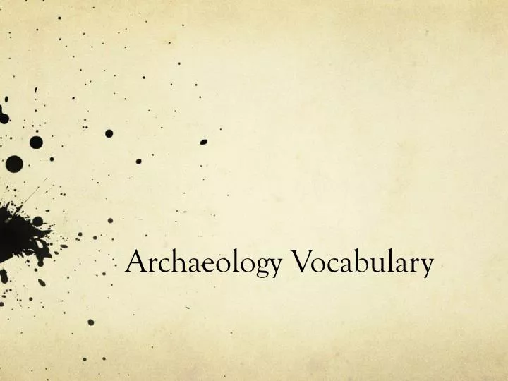 archaeology vocabulary
