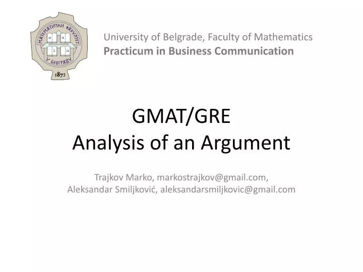 gmat gre analysis of an argument