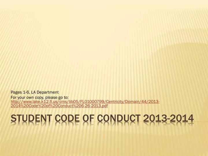 student code of conduct 2013 2014