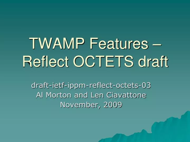 twamp features reflect octets draft