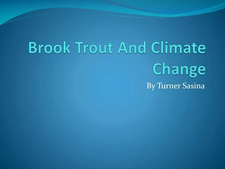 brook trout and climate change