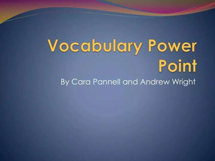 vocabulary power point