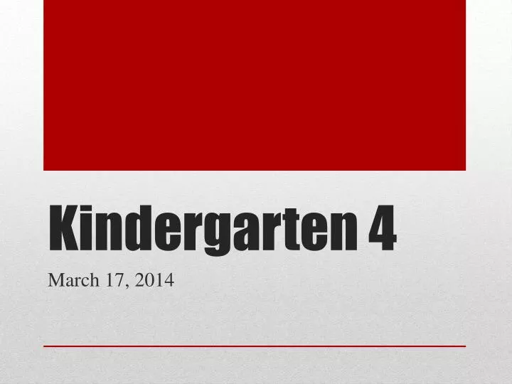kindergarten 4