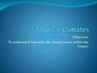 Tropical Climates