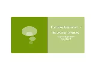 formative assessment the journey continues