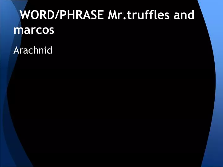 word phrase mr truffles and marcos
