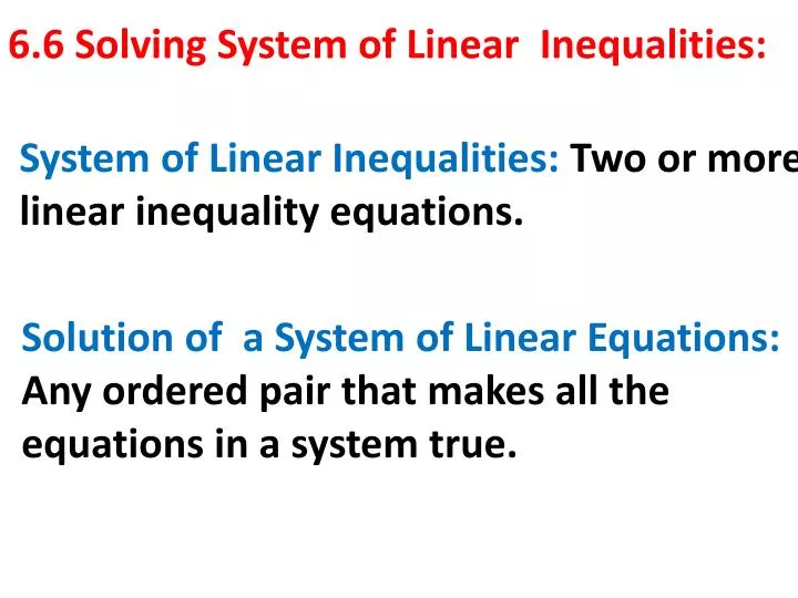 6 6 solving system of linear inequalities