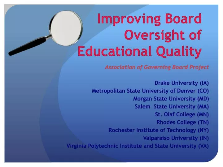 improving board oversight of educational quality