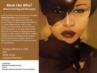 Black Like Who? Movie Screening and Discussion