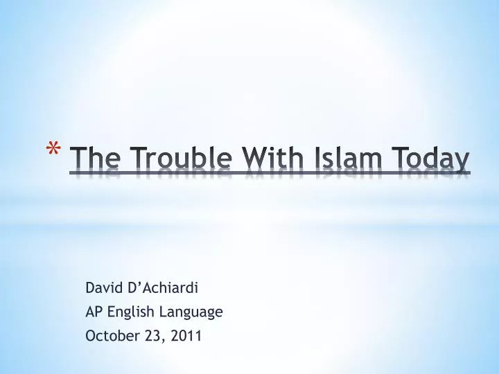 the trouble with islam today