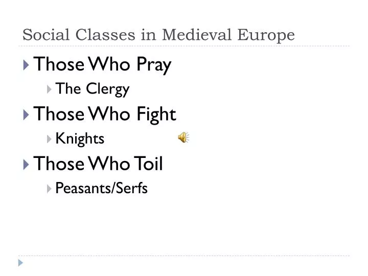 social classes in medieval europe