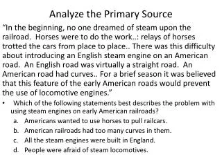 Analyze the Primary Source