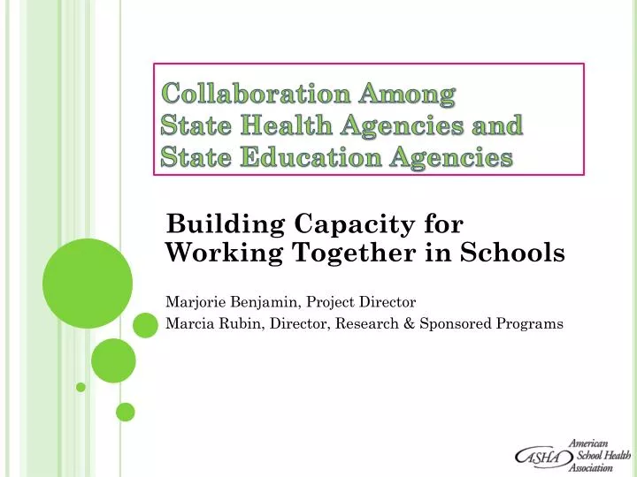 collaboration among state health agencies and state education agencies