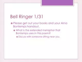 Bell Ringer 1/31
