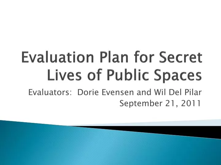 evaluation plan for secret lives of public spaces