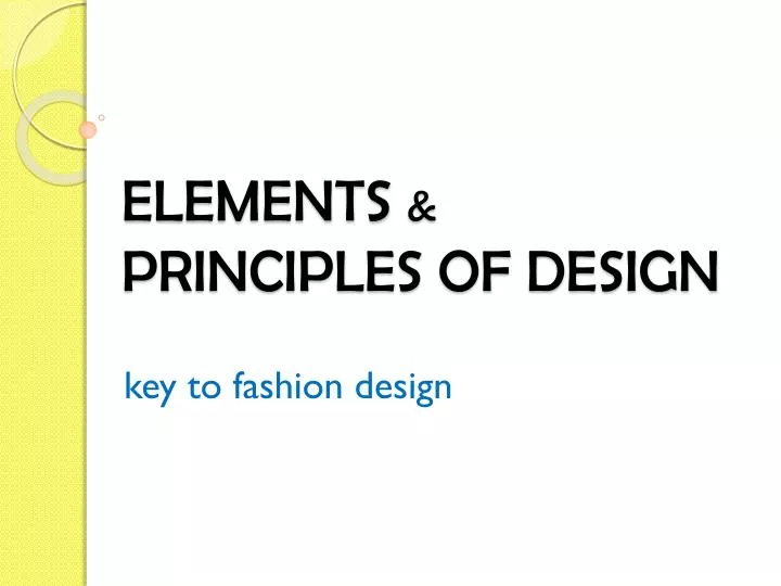 elements principles of design