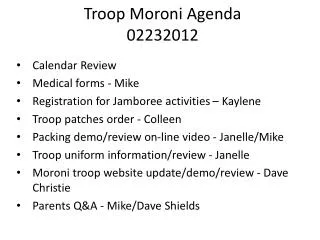 Troop Moroni Agenda 02232012