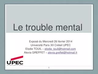 le trouble mental