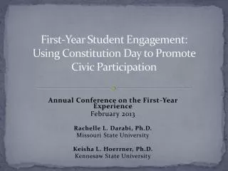 First-Year Student Engagement: Using Constitution Day to Promote Civic Participation