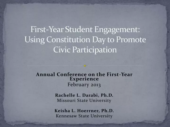 first year student engagement using constitution day to promote civic participation